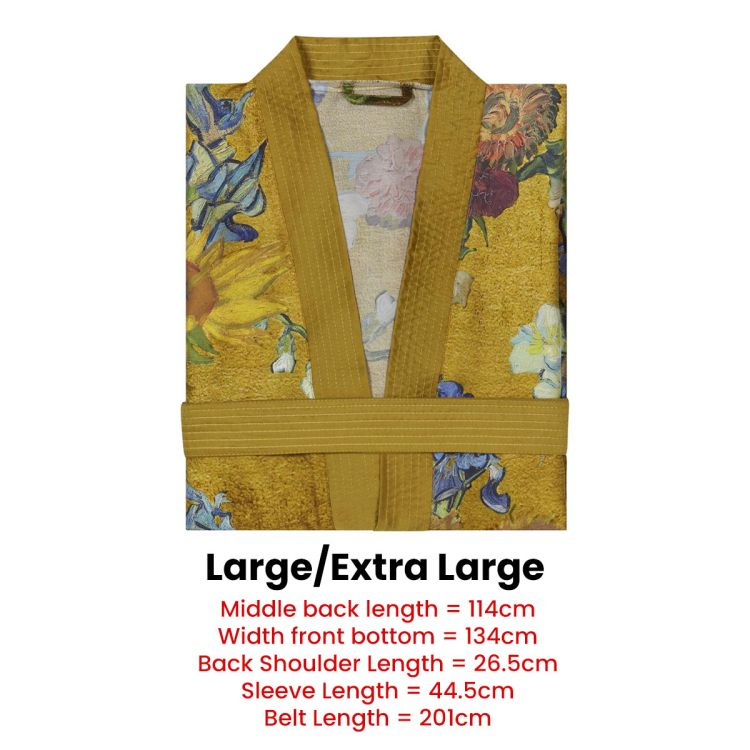 Van Gogh Tencel Kimono Gold Bathrobe - Image 6