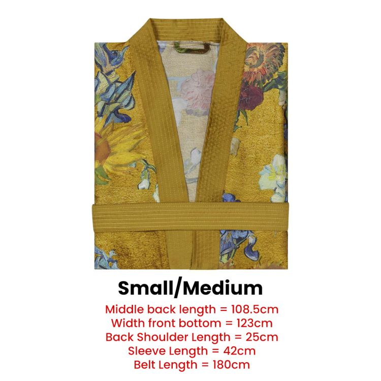 Van Gogh Tencel Kimono Gold Bathrobe - Image 7