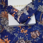 Luxury Smokey Blue King Cotton Sateen Bedsheet Set | 220 TC | Sapphire