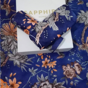Luxury Smokey Blue King Cotton Sateen Bedsheet Set | 220 TC | Sapphire