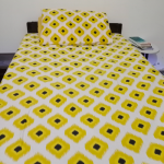 Tribe Single Fitted Cotton Sateen Bedsheet | 42x80x14 Inches | Sapphire