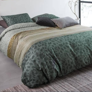 Earth Tone Cheeta Print King Cotton Sateen Bedsheet Set | 220 TC | Kardol by Bedding House