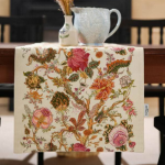 Sapphire Home Traditional Multicolor Table Runner – Half Panama Fabric Dining Decor (46x240 cm | 8-Serving Table Cover