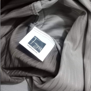 Luxury Grey Self-Striped King Size Duvet Cover Set - 100% Cotton Sateen T-300 Thread Count | Premium Duvet Bed Set with Pillowcases