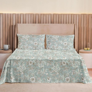 Luxury Oyster Mist Super King Cotton Bedsheet Set