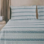 Teal Trellis: 180-Thread Count Cotton King Bed Sheet 