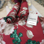Sapphire Crimson Elegance Sateen King Bedsheet with Two pillowcases