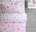 Luxury Galaxy Heart Glow-in-the-Dark Flat Bedsheet with Pillow Cover | 66x102 Inch | Pottery Barn