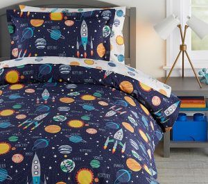 Stellar Dreams: Solar System Glow-in-the-Dark Organic Cotton Percale Bedsheet