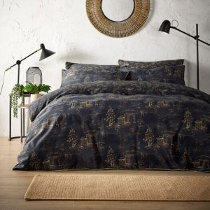 Japanese Maple / Black Pagoda Double Duvet Cover | T-300 | by Christy USA