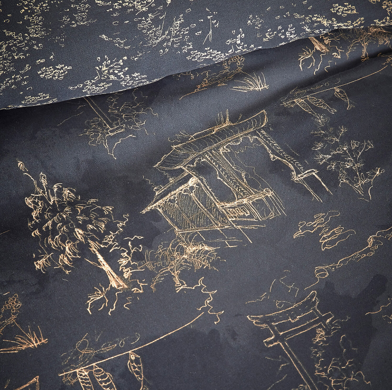 Japanese Maple / Black Pagoda Double Duvet Cover | T-300 | by Christy USA - Image 2