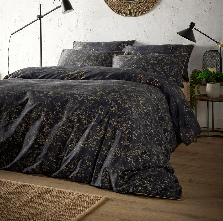 Japanese Maple / Black Pagoda Double Duvet Cover | T-300 | by Christy USA - Image 3