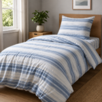 Coastal Herringbone Single Duvet Cover Set | T-500 | by Sapphire