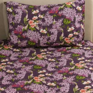 Plum Floral Single Duvet Cover Set | T-300 | by Sapphire