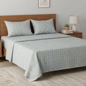 Coastal Breeze Check Bedsheet | T-150 | by Sapphire