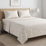 Ivory Floral Sketch Bedsheet | T-300 | by Olivier Desforges