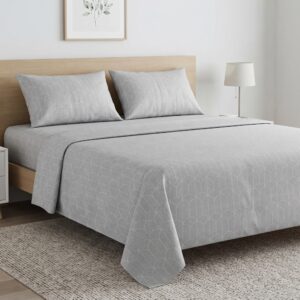 Silver Mist Geometric Bedsheet | T-300 | by Bedding House