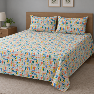 Colorful Mosaic Harmony Bedsheet | T-200 | by Sapphire