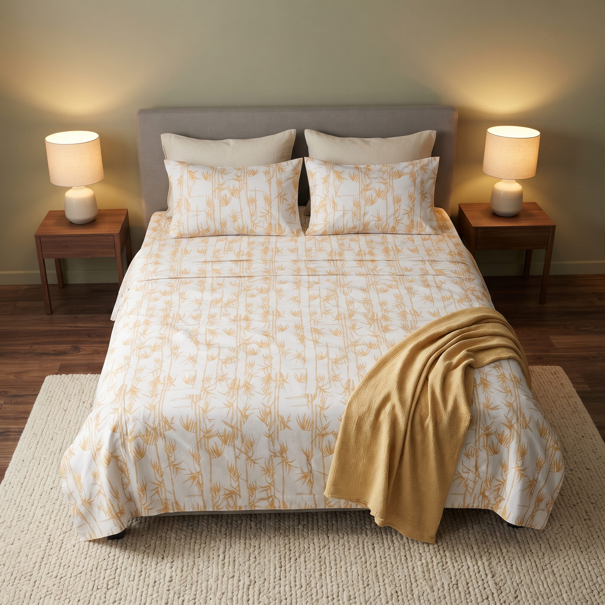 Golden Bamboo Bedsheet | T-300 | by Sara Miller - Image 3