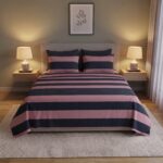 Rose Bold Stripe Bedsheet Set by Sapphire