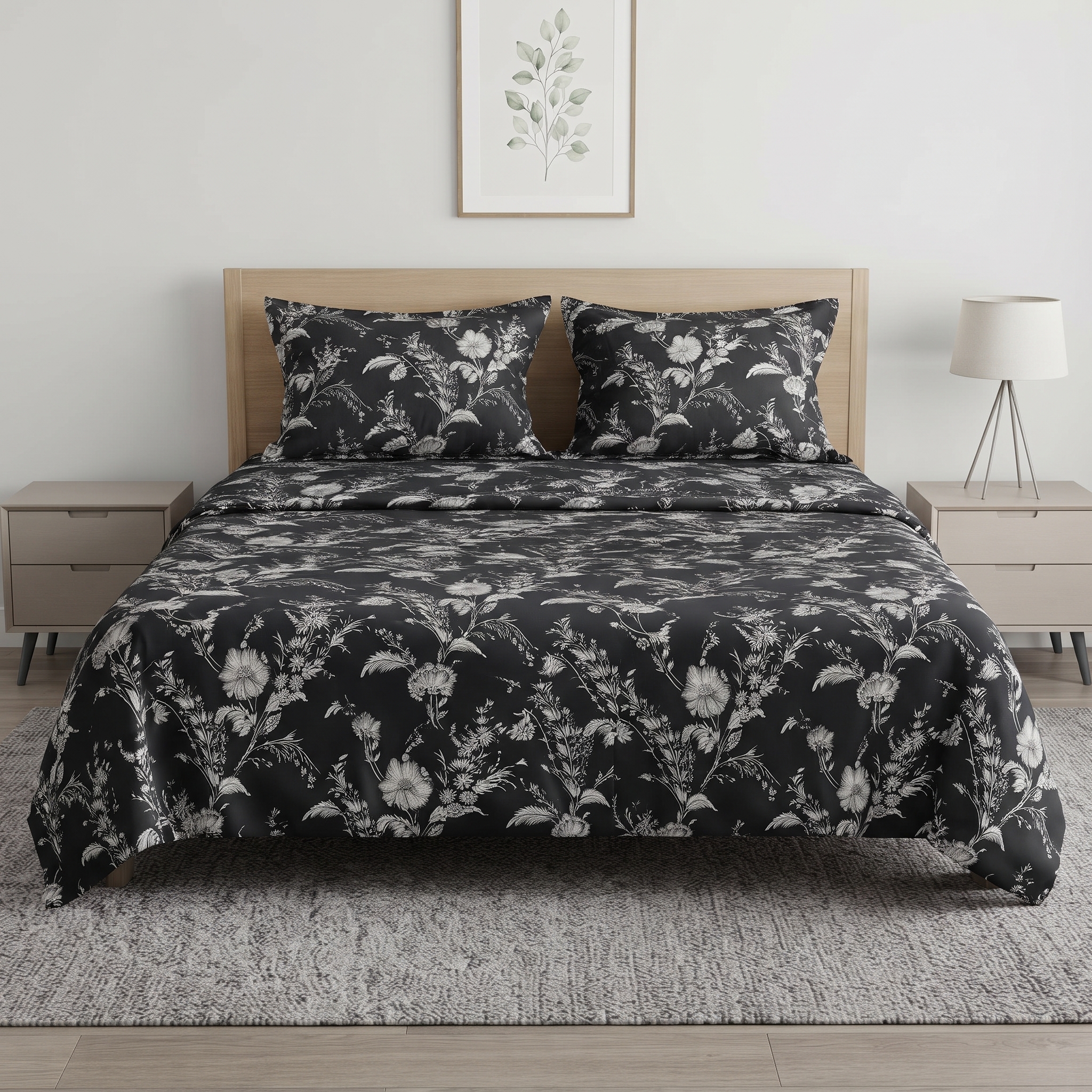 Shadow Floral Bedsheet | T-300 | by Sapphire Home - Image 6