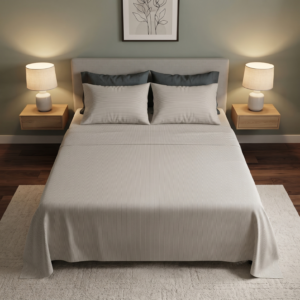 Slate Ribbed Texture Bedsheet | T-500 | by Zara Home